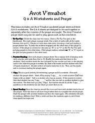 Avot V'emahot Q & A worksheets and prayer 2.dwd - Central Agency ...