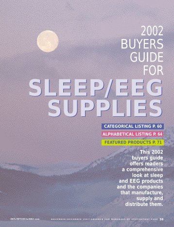 SLEEP/EEG Supplies - ADVANCE for Respiratory Care and Sleep ...