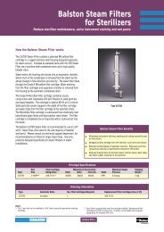 Balston Steam Filters for Sterilizers