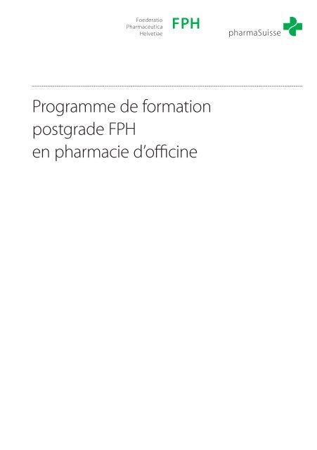 Programme De Formation Postgrade Fph En Pharmacie D Officine