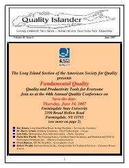 Fundamental Quality - ASQ Long Island Section