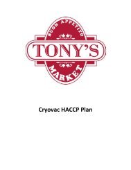 Cryovac HACCP Plan - teamtonys.co