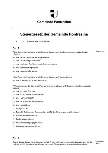 Steuergesetz der Gemeinde Pontresina