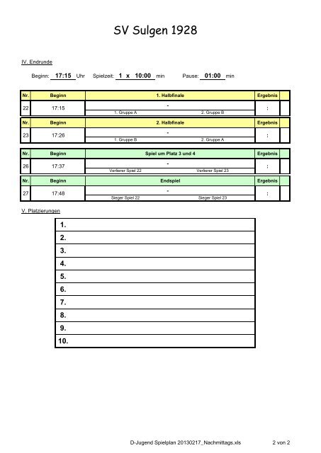 Spielplan - TSG Balingen