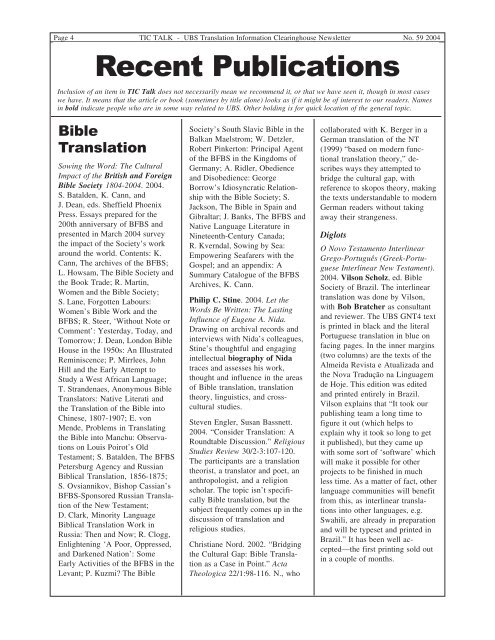 TIC Talk - UBS Translations