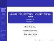 Context-Free Grammars - Chomsky Normal Form - Hampden ...