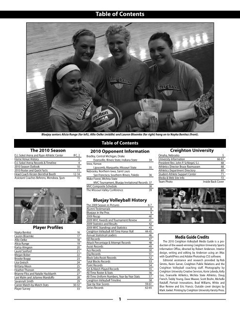 Pages 1-15 - Creighton University Bluejays