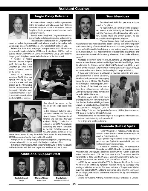 Pages 1-15 - Creighton University Bluejays