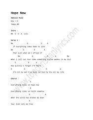 Hope Now chords Ã¢Â€Â“ Addison Road - Christian Lyrics