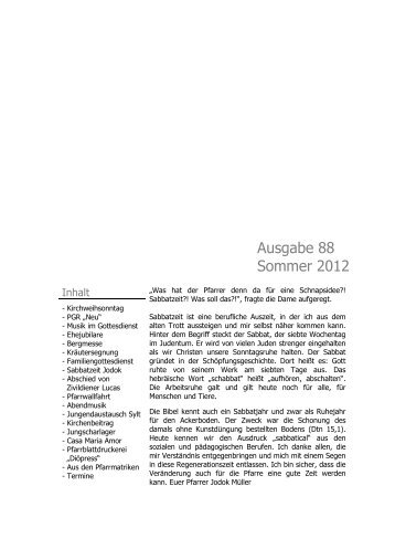 Ausgabe 88 Sommer 2012 - Pfarre Lech