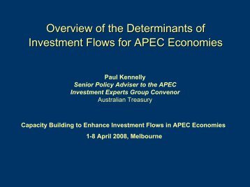 Enhancing investment flows in APEC - Introductory Presentation