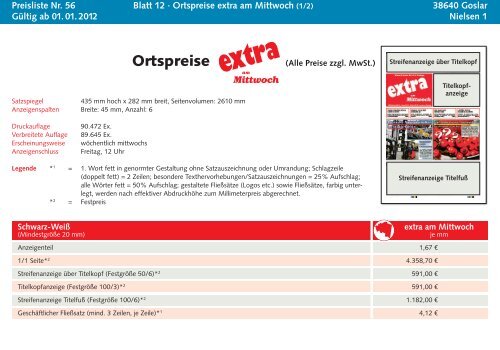 Ortspreise - Goslarsche Zeitung