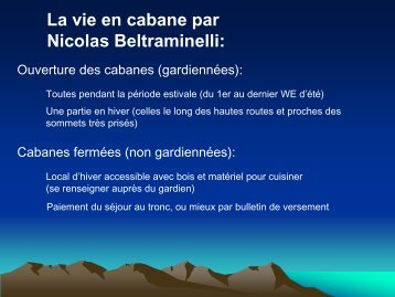 La vie en cabane par Nicolas Beltraminelli: