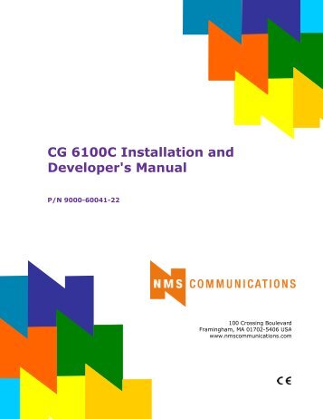 CG 6100C Installation and Developer's Manual