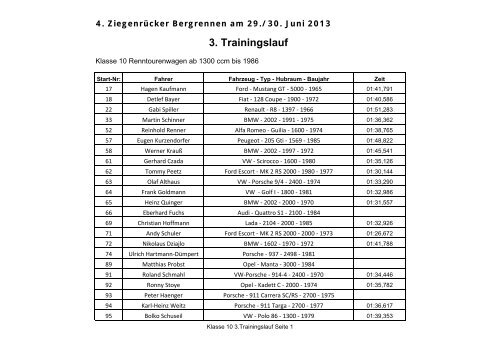 3. Trainingslauf - ZiegenrÃ¼cker Bergrennen