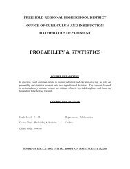 PROBABILITY & STATISTICS - Freehold Regional High School District