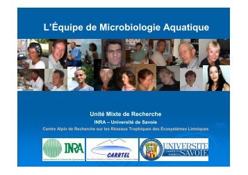 L'Équipe de Microbiologie Aquatique Unité Mixte ... - Jacquet Stephan