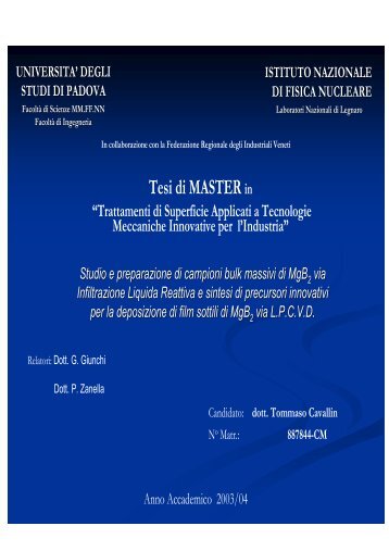 Tesi di MASTER in - surfacetreatments.it