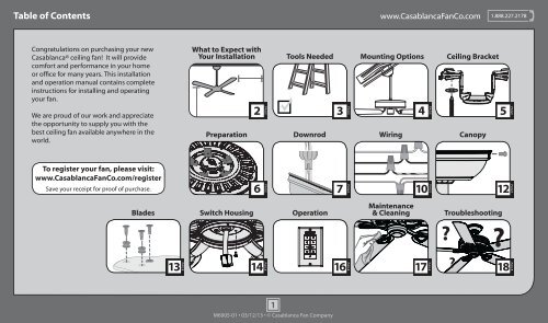 Owner's Manual - Casablanca Fan