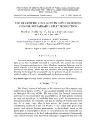 Use of genetic resources in apple breeding and for sustainable fruit ...