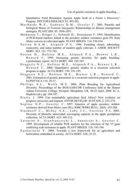 Use of genetic resources in apple breeding and for sustainable fruit ...