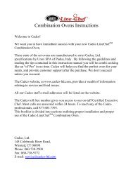 Combination Ovens Instructions - Cadco, Ltd