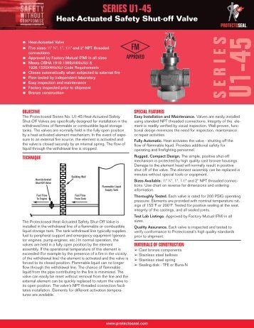 Series U1-45 Heat-Actuated Safety Shut-off Valve - Protectoseal