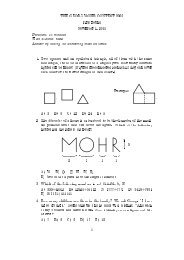 THE GEORG MOHR CONTEST 2006 First round November 1, 2005 ...