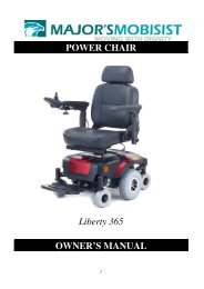 POWER CHAIR Liberty 365 OWNER'S MANUAL - Revolution Mobility