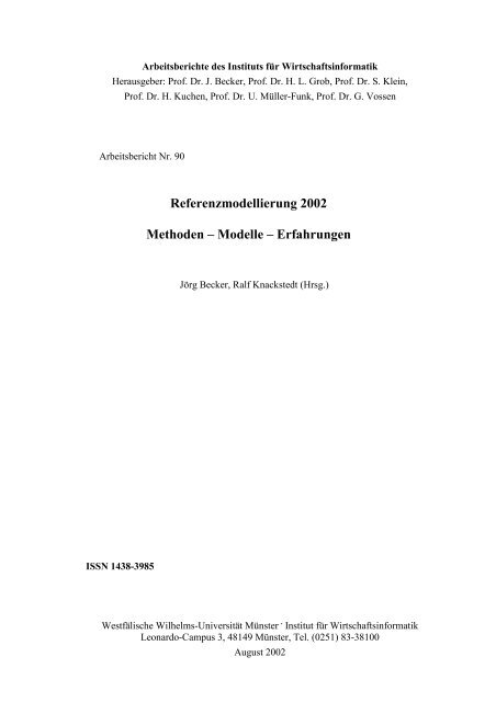 Referenzmodellierung 2002 Methoden – Modelle – Erfahrungen