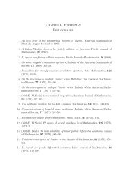 Charles L. Fefferman Bibliography