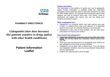 gabapentin patient information leaflet