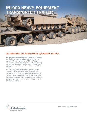 m1000 heavy equipment transporter traiLer - DRS Technologies