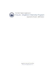 Frasure-Singleton Internship Program - West Virginia Legislature