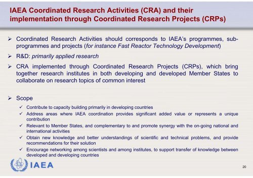 IAEA R&D Activities in Support of the Innovative Fast Reactor ...