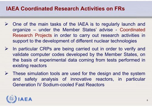 IAEA R&D Activities in Support of the Innovative Fast Reactor ...