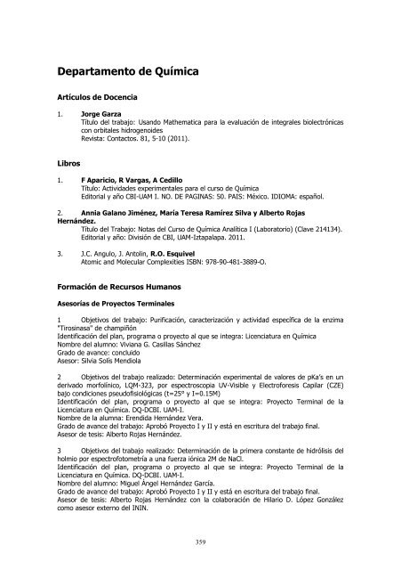 Informe Anual 2011 - CBI - UAM