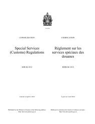 RÃ¨glement sur les services spÃ©ciaux des douanes - Lois du Canada ...