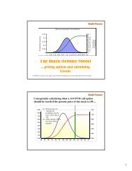 The Black-Scholes Options Pricing Model Lecture 9