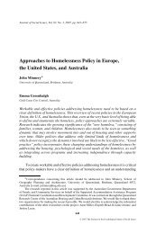 Approaches to Homelessness Policy in Europe, the United States ...