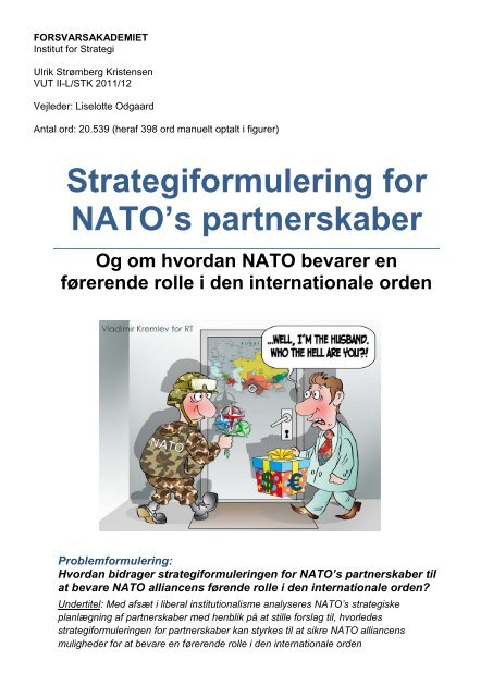 Strategiformulering for NATO's partnerskaber - Forsvarsakademiet