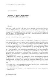 The signs TA and DA in Old Hittite: evidence for a ... - Alwin Kloekhorst