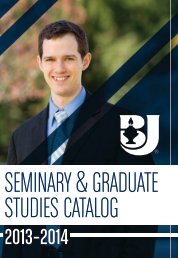 2013 Graduate Catalog - Bob Jones University