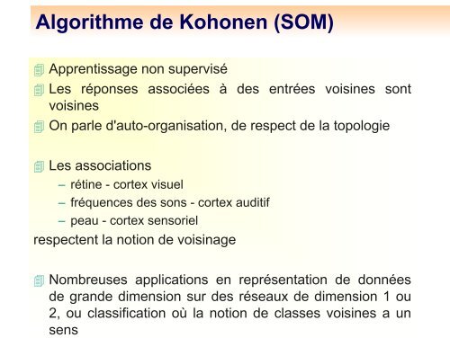 Algorithme de Kohonen : classification et analyse exploratoire des ...