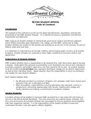 NJCAA Student-Athlete Code of Conduct - Northwest College