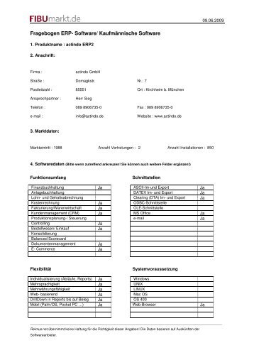 Fragebogen ERP- Software - Rechnungswesen-Portal.de