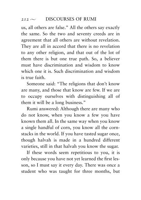 Discourses of Rumi