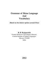 Grammar of Shina Language And Vocabulary