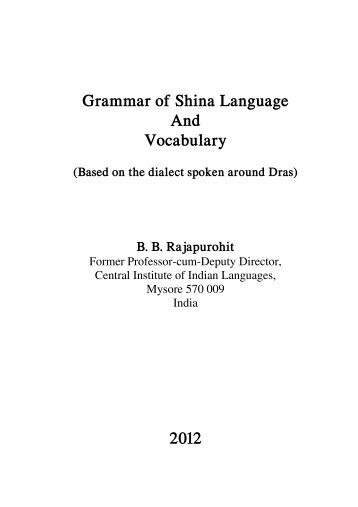 Grammar of Shina Language And Vocabulary