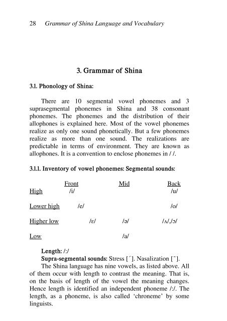 Grammar of Shina Language And Vocabulary